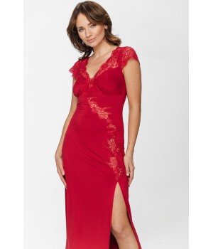 Camisón largo ajustado micromodal elastano negro espalda